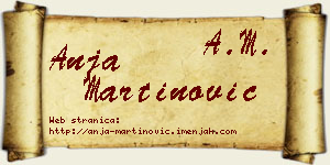 Anja Martinović vizit kartica